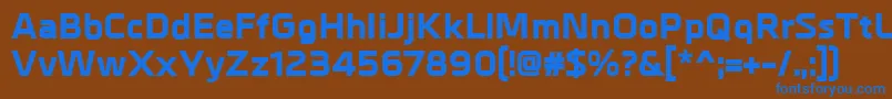 フォントMetralExtrabold – 茶色の背景に青い文字