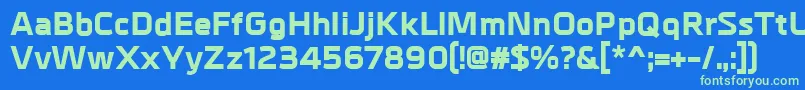 MetralExtrabold Font – Green Fonts on Blue Background