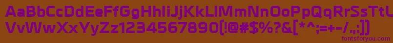 MetralExtrabold Font – Purple Fonts on Brown Background