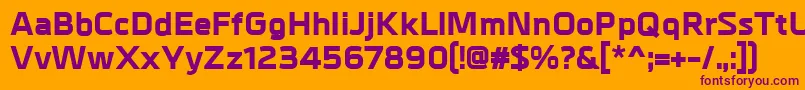 MetralExtrabold Font – Purple Fonts on Orange Background