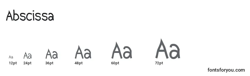 Größen der Schriftart Abscissa