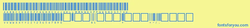 Czcionka C39hrp60dltt – niebieskie czcionki na żółtym tle