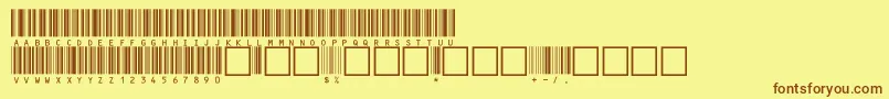 Czcionka C39hrp60dltt – brązowe czcionki na żółtym tle