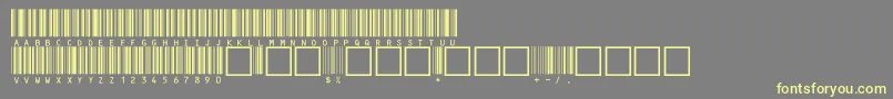 Czcionka C39hrp60dltt – żółte czcionki na szarym tle
