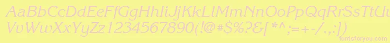 KorinnabttItalic Font – Pink Fonts on Yellow Background