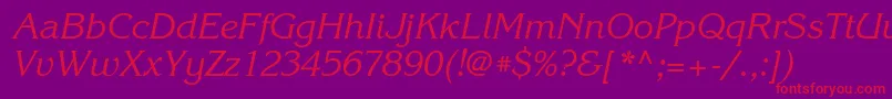 KorinnabttItalic Font – Red Fonts on Purple Background