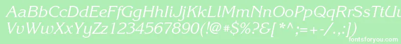 KorinnabttItalic Font – White Fonts on Green Background