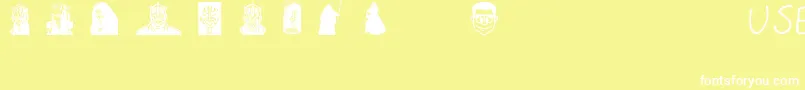 Maulbats Font – White Fonts on Yellow Background