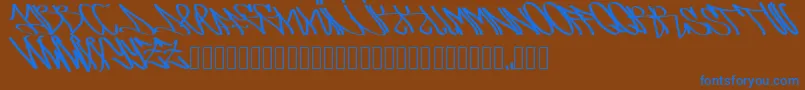 Weitere Informationen zur Arsone-Schriftart Arsone-Schriftart – Blaue Schriften auf braunem Hintergrund