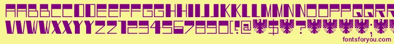 DkDortmunderEcke Font – Purple Fonts on Yellow Background