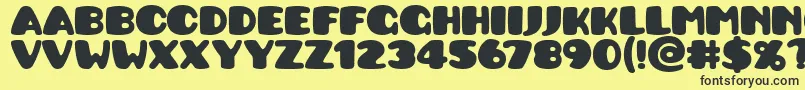 Pusab ffy Font – Black Fonts on Yellow Background