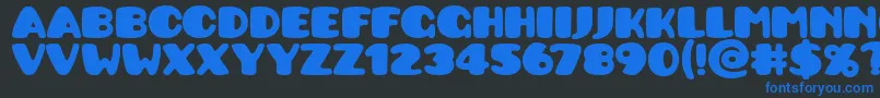 Pusab ffy Font – Blue Fonts on Black Background