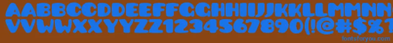Pusab ffy Font – Blue Fonts on Brown Background