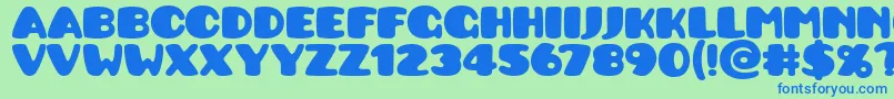 Pusab ffy Font – Blue Fonts on Green Background