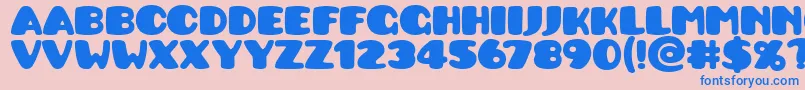 Pusab ffy Font – Blue Fonts on Pink Background