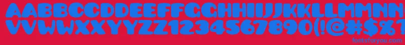 Pusab ffy Font – Blue Fonts on Red Background