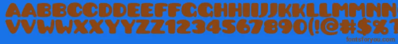 Pusab ffy Font – Brown Fonts on Blue Background