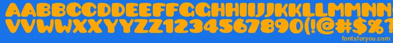Pusab ffy Font – Orange Fonts on Blue Background