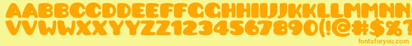 Pusab ffy Font – Orange Fonts on Yellow Background
