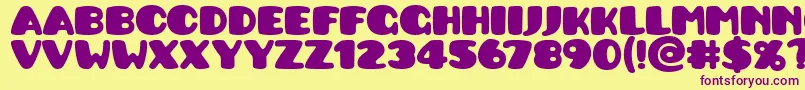 Pusab ffy Font – Purple Fonts on Yellow Background