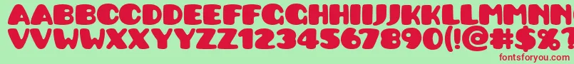 Pusab ffy Font – Red Fonts on Green Background