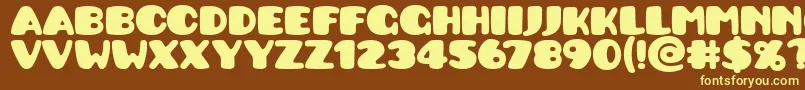 Pusab ffy Font – Yellow Fonts on Brown Background