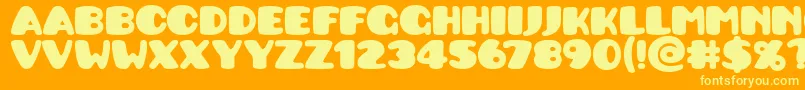 Pusab ffy Font – Yellow Fonts on Orange Background