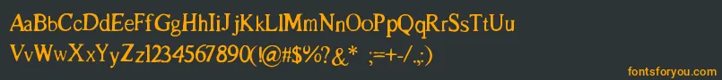 フォントLeBossu – 黒い背景にオレンジの文字