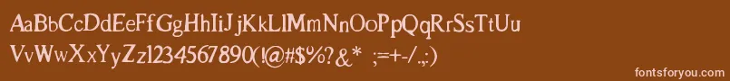 LeBossu Font – Pink Fonts on Brown Background