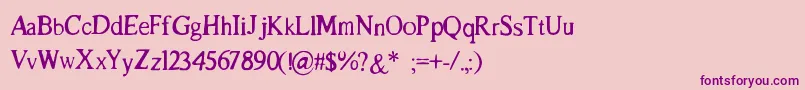 LeBossu Font – Purple Fonts on Pink Background