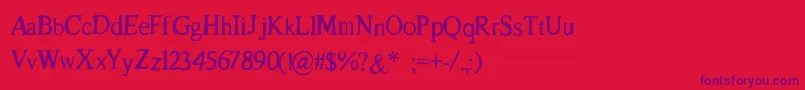 LeBossu Font – Purple Fonts on Red Background