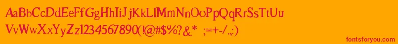 LeBossu-fontti – punaiset fontit oranssilla taustalla