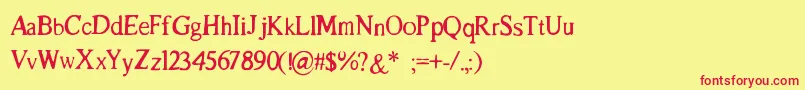 LeBossu Font – Red Fonts on Yellow Background