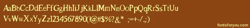 LeBossu Font – Yellow Fonts on Brown Background