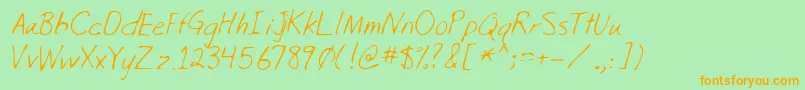 Lehn215 Font – Orange Fonts on Green Background