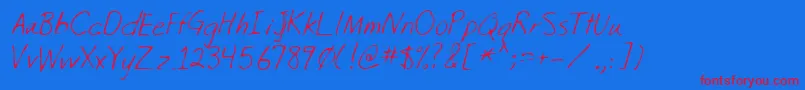 Lehn215 Font – Red Fonts on Blue Background