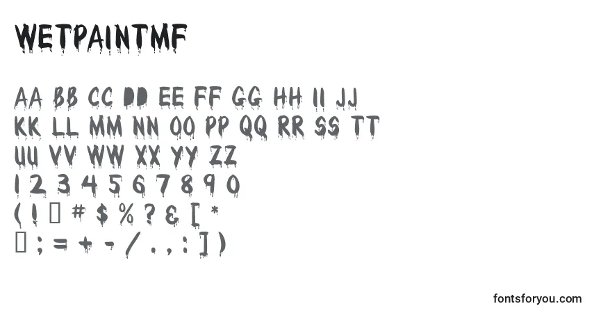 WetPaintMf-fontti – aakkoset, numerot, erikoismerkit