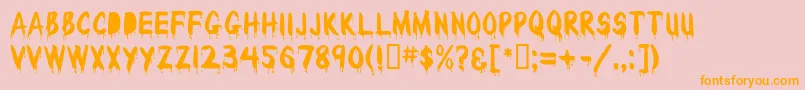 WetPaintMf-Schriftart – Orangefarbene Schriften auf rosa Hintergrund