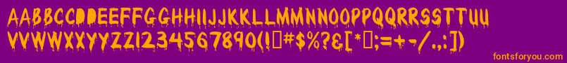 WetPaintMf Font – Orange Fonts on Purple Background