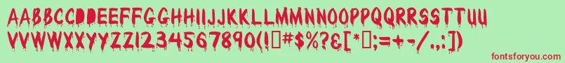 WetPaintMf Font – Red Fonts on Green Background