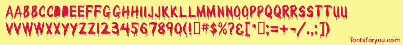 WetPaintMf Font – Red Fonts on Yellow Background