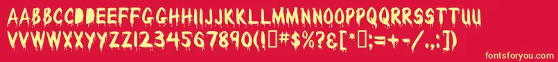 WetPaintMf Font – Yellow Fonts on Red Background