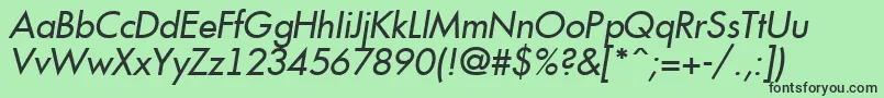 フォントAFuturicaItalic – 緑の背景に黒い文字