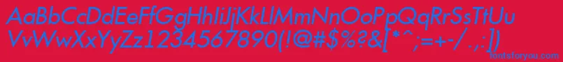 Police AFuturicaItalic – polices bleues sur fond rouge