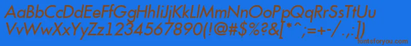 AFuturicaItalic Font – Brown Fonts on Blue Background