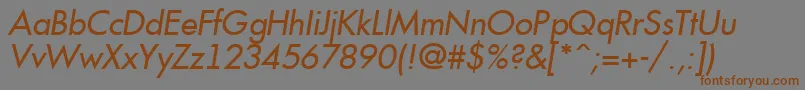 AFuturicaItalic Font – Brown Fonts on Gray Background