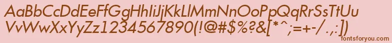 fuente AFuturicaItalic – Fuentes Marrones Sobre Fondo Rosa