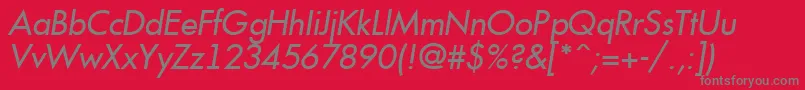 AFuturicaItalic Font – Gray Fonts on Red Background
