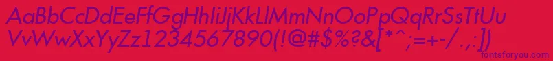 AFuturicaItalic Font – Purple Fonts on Red Background