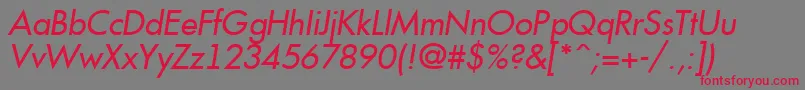 AFuturicaItalic Font – Red Fonts on Gray Background